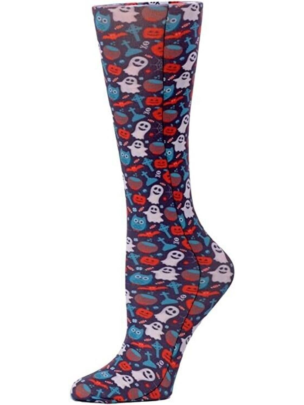 NEW Cutieful Therapeutic Compression Socks Hose Fits Sizes 5-11 Halloween Ghosts
